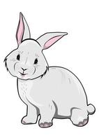 Cartoon bunny. Easy to use vector without gradients or other effects.