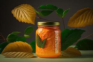 Orange Jam in Glass Jar. Illustration photo