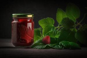 Berry Jam in Glass Jar. Illustration photo