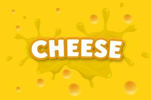 Cheese label eco food poster, banner menu product. Vector illustration.