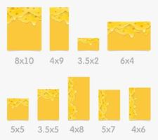 Cheese background vector with different formats set. Cheese composition.