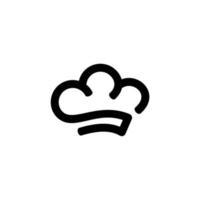 Simple chef hat logo. Chef hat with cloud in line icon style. outline vector sign, linear style isolated on white background. Cuisine and food symbol in minimal line style.