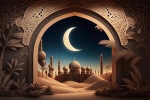 Festive photo ramadan kareem background. Illustration