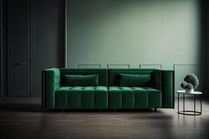 Green Sofa in Modern Interior Design. Illustration photo