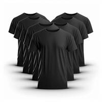 Naturalistic dressed blank black t-shirts. Illustration photo