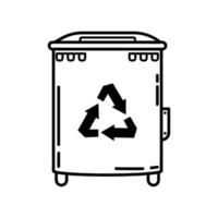 Icon. Trash can.Linear style. Modern flat. Ecology. Clean planet. vector