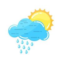 Icon. Blue cloud. Rain. Cloudiness. Watering. Ecology. Modern bright. Shiny icon. Flat style. Object on a white background. vector