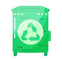 Icon. Green trash can. Modern bright. Shiny icon. Flat style. Object on a white background. vector