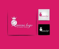 queen logo design vector