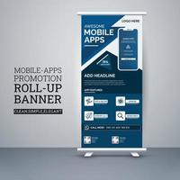 Modern Mobile apps Roll up banner template. vector