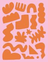 Fun Matisse Shapes Poster Abstract Background Pattern Modern Trendy Shapes Design vector