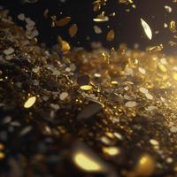 Gold classic confetti. AI render photo
