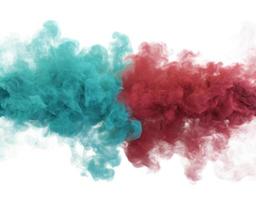 Aquamarine red smoke. 3d render. photo