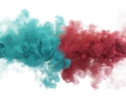 Aquamarine red smoke. 3d render. photo