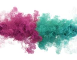 Green pink smoke. 3d render. photo