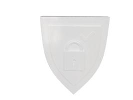 Protection enabled white symbol. 3d render. photo