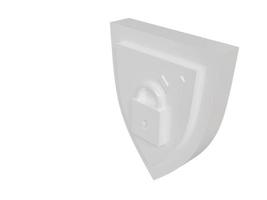 Protection enabled white symbol. 3d render. photo