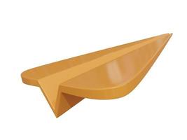 Orange paper airplane icon. 3d render. photo