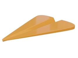 Orange paper airplane icon. 3d render. photo