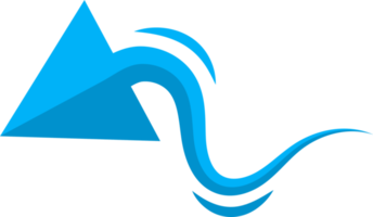 Hand drawn blue curved arrow shape in doodle style png