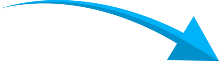 mano disegnato blu curvo freccia forma nel scarabocchio stile png
