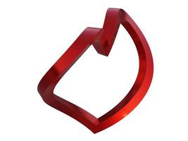 Lovely red heart. 3d render. photo