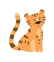 Cute tiger character. Vector illustration