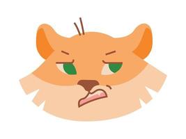 Annoyed tiger face. Vector image.