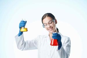 female doctor laboratory research science professional photo
