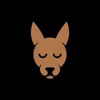 animal perro cabeza cara sencillo logo vector