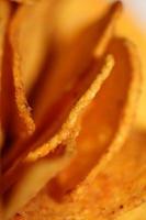 Homemade tortilla spicy chips made with flat bread and baked in oven close up macro background big size high quality instant eating prints photo