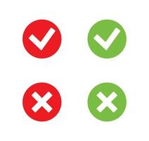 Checkmark cross icon set. Set of check mark icon. vector