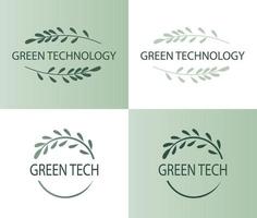 Logo green technology. Green branch icon. Environmentally friendly innovation. Biotechnology. vector