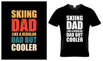 Skiing dad lover father's day vintage t-shirt design vector