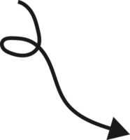 Hand drawn curved arrow shape. Arrow line png