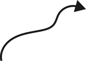 Hand drawn curved arrow shape. Arrow line png