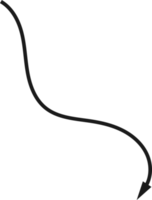 Hand drawn curved arrow shape. Arrow line png