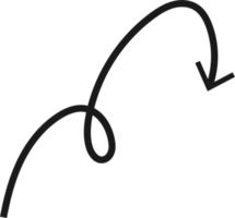 Hand drawn curved arrow shape. Arrow line png