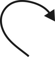 Hand drawn curved arrow shape. Arrow line png