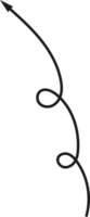 Hand drawn curved arrow shape. Arrow line png