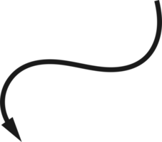 Hand drawn curved arrow shape. Arrow line png