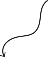 Hand drawn curved arrow shape. Arrow line png