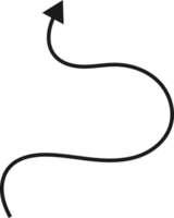 Hand drawn curved arrow shape. Arrow line png