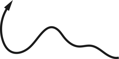 Hand gezeichnet gebogen Pfeil Form. Pfeil Linie png