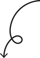 Hand drawn curved arrow shape. Arrow line png