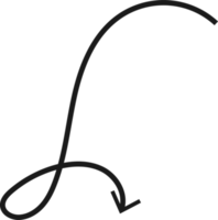 Hand drawn curved arrow shape. Arrow line png