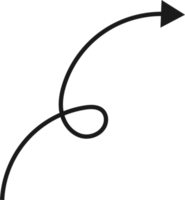 Hand drawn curved arrow shape. Arrow line png