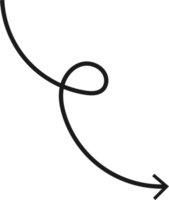 Hand drawn curved arrow shape. Arrow line png