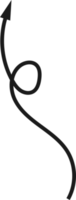 Hand drawn curved arrow shape. Arrow line png