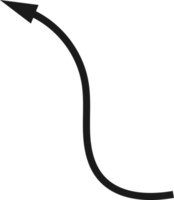 Hand drawn curved arrow shape. Arrow line png